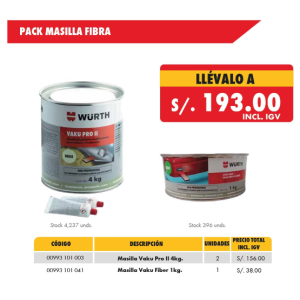 Pack masilla fibra